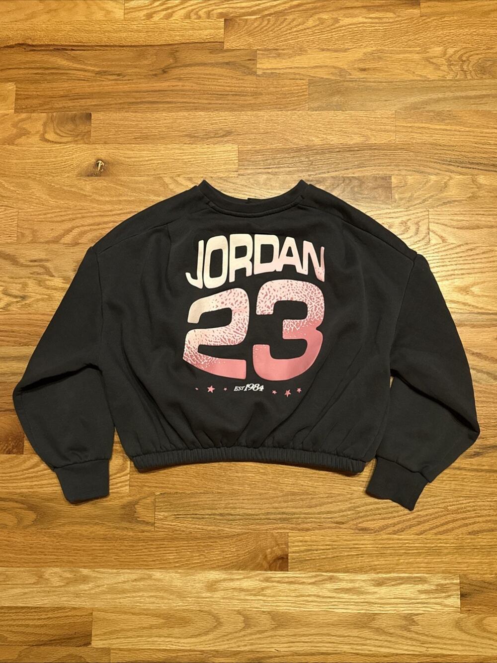 Air Jordan Girls Pullover Sweater Fleece Sz M 10-12 Pink Jumpman Logo